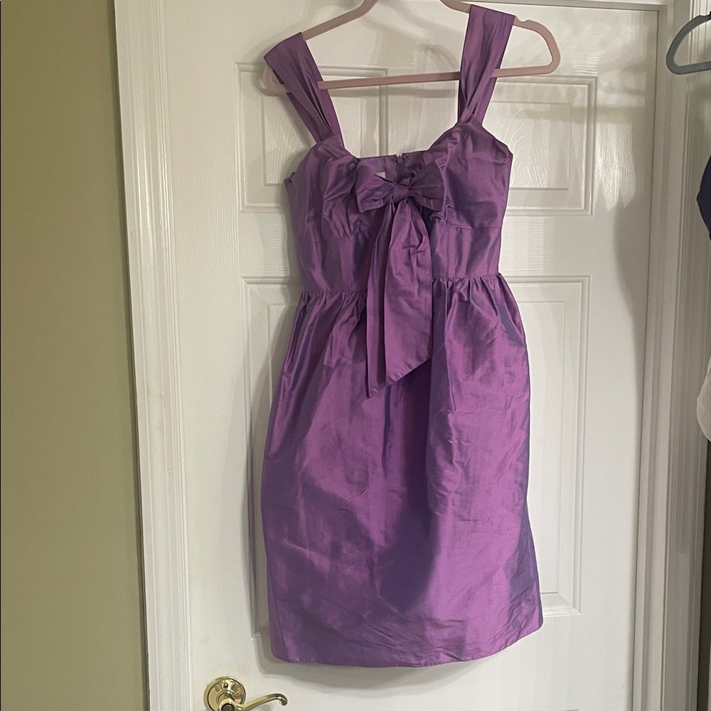 Suzi Chin for Maggy Boutique Purple Bow-Front Mini Dress